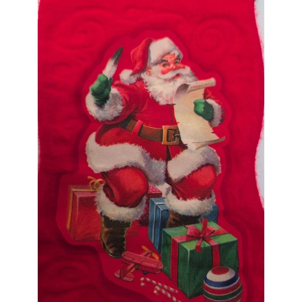 VINTAGE SANTAS BEST COTTON CHRISTMAS‎ STOCKING MULTICOLOR 14